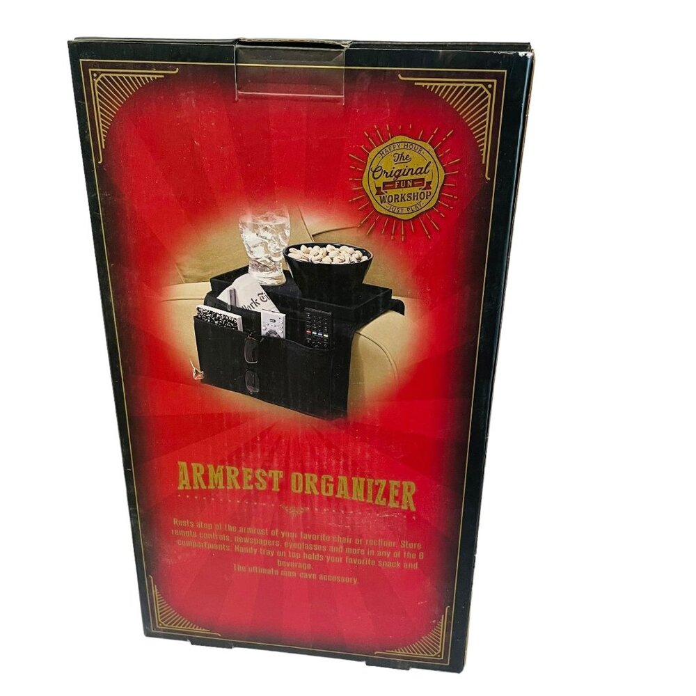 The Original Fun Workshop Armrest Couch Remote‎ Control Organizer 6 Compartments